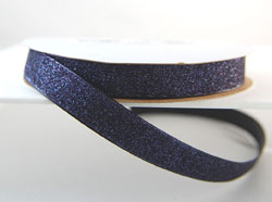 Glitter Satin Frosted Ribbon Midnight Blue Purple