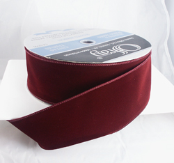 Wired Red Velvet Christmas Ribbon 2 1//2/" #40-50 Yards